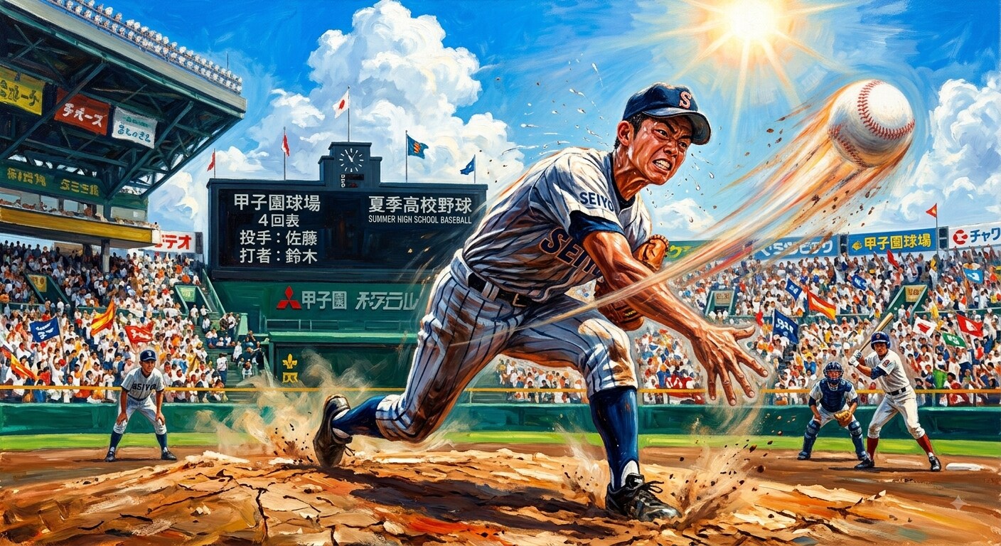 青空とマウンド、魂の熱投 | の人気AIイラスト・グラビア