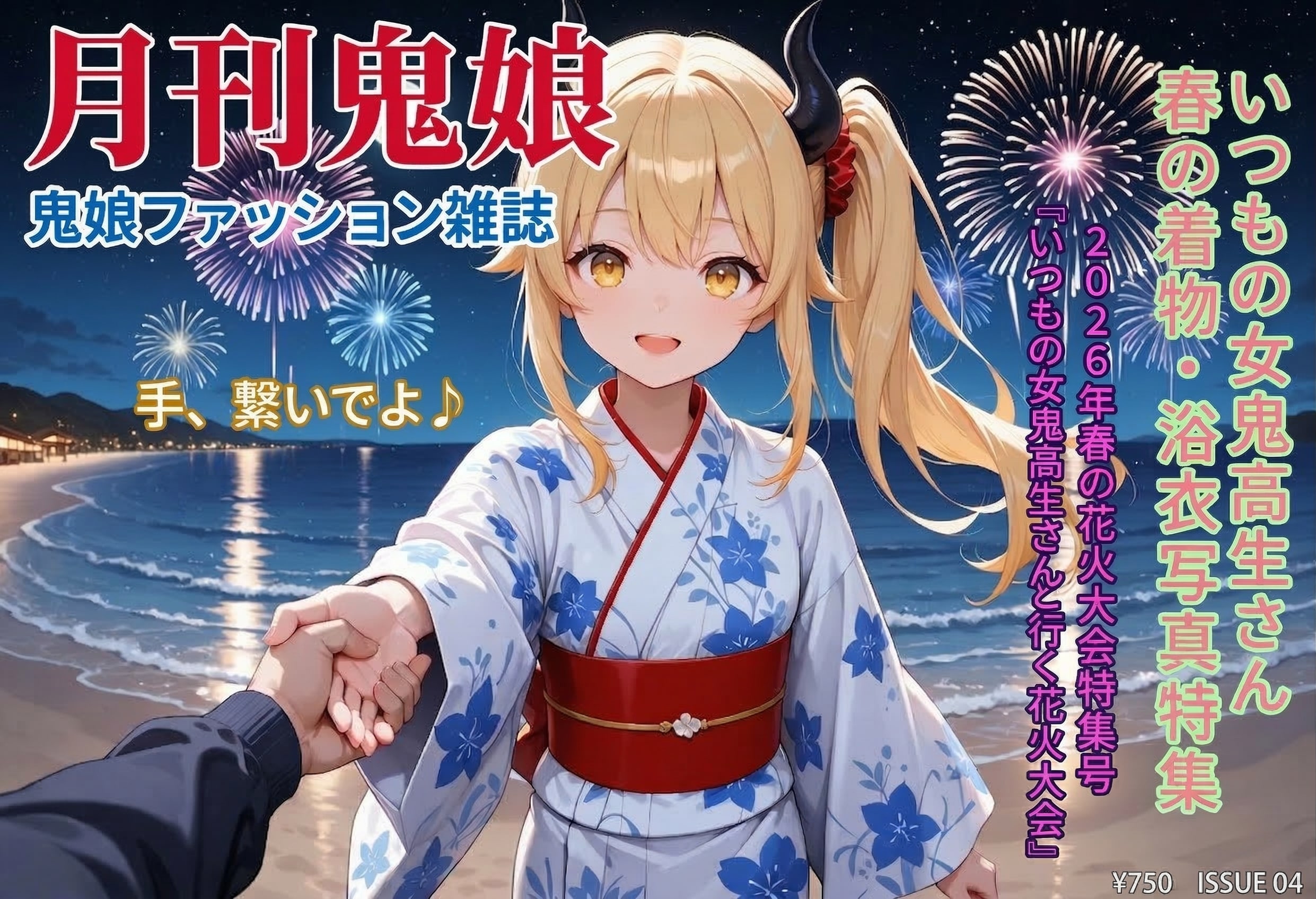 春の花火大会特集号のいつもの女鬼高生さん | の人気AIイラスト・グラビア