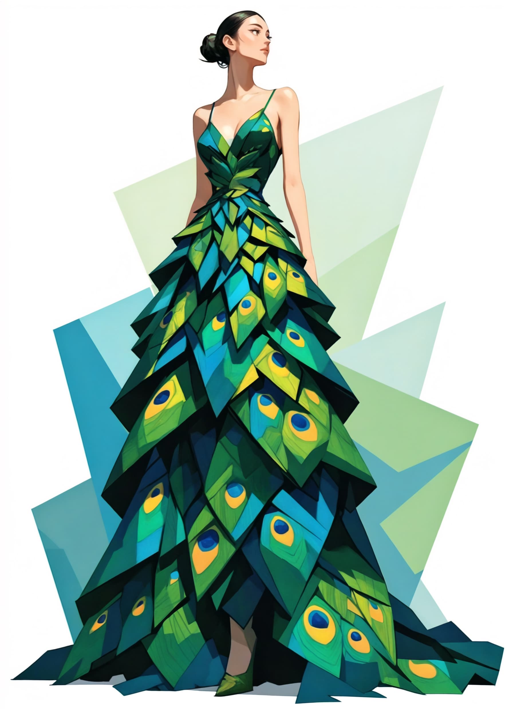 クジャク・ドレス | の人気AIイラスト・グラビア