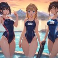 スク水3人娘の水遊び 5枚目