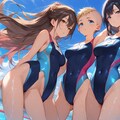 スク水3人娘の水遊び 9枚目
