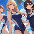 スク水3人娘の水遊び 8枚目