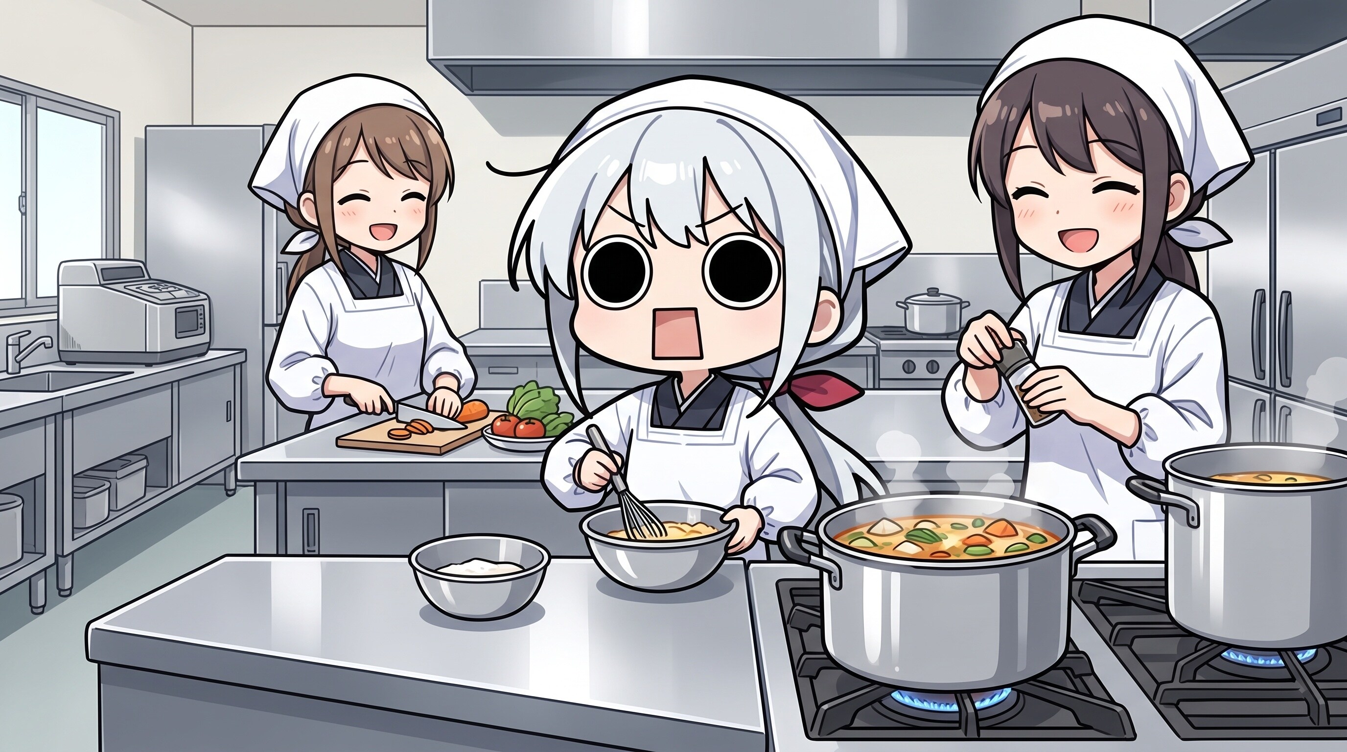 国際チャリティーデーに野菜スープを作るえらいこっちゃ嬢 | の人気AIイラスト・グラビア
