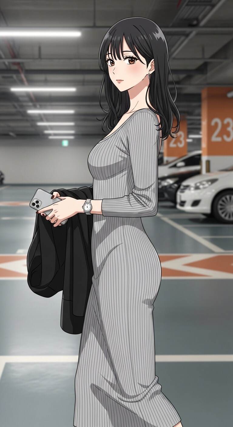 ニットワンピの奥さん