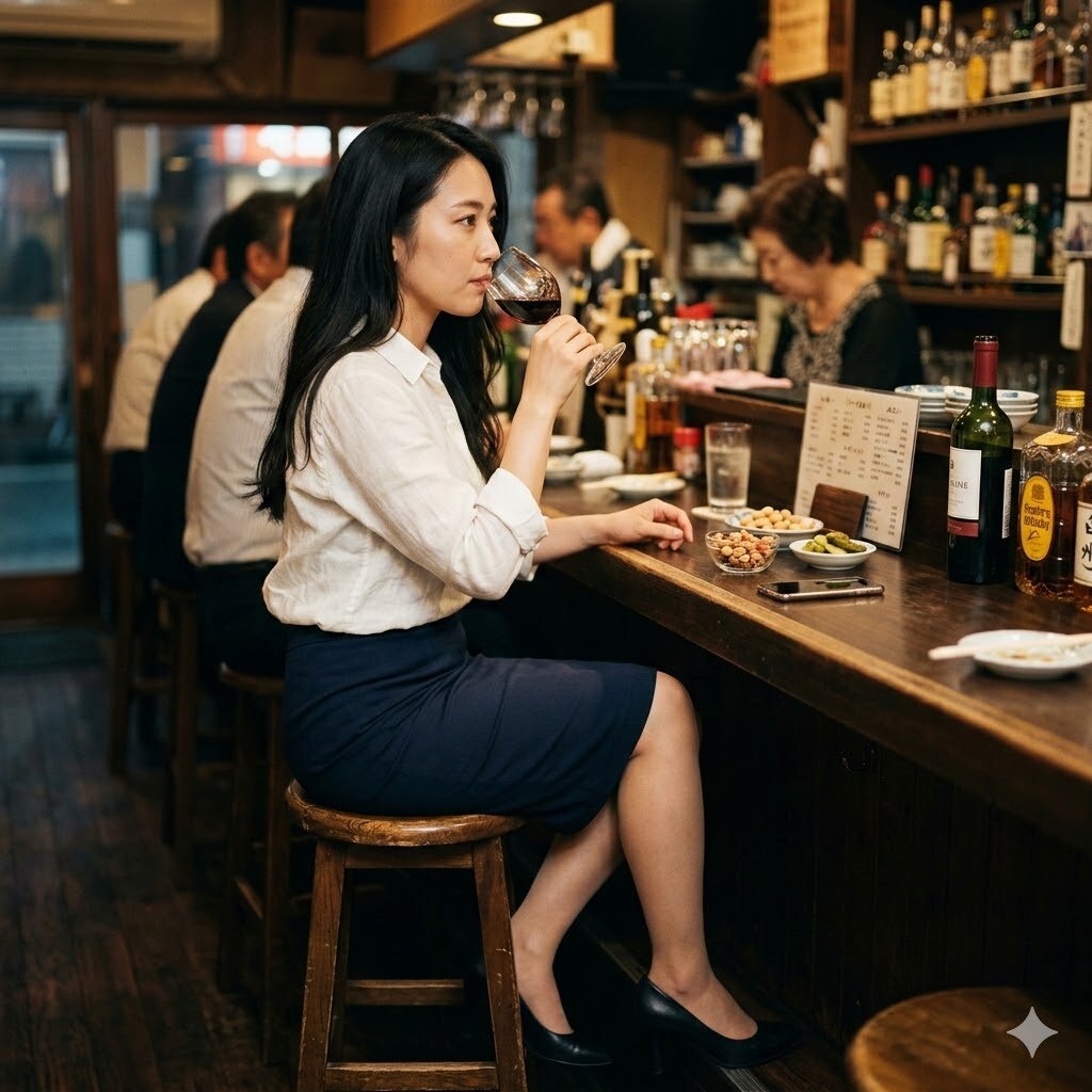 ワインを飲む女性