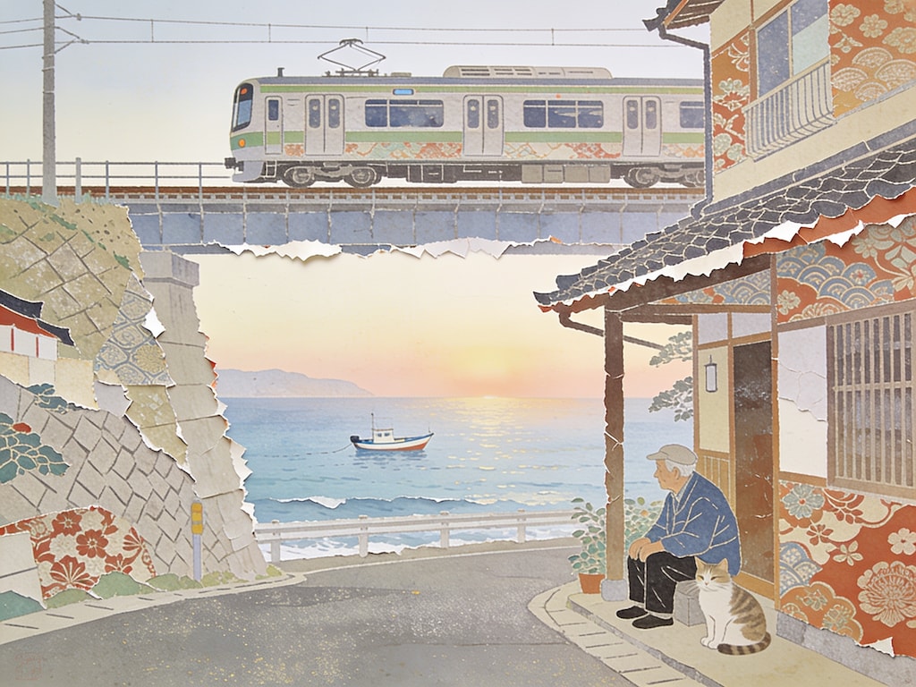 老人と猫と海