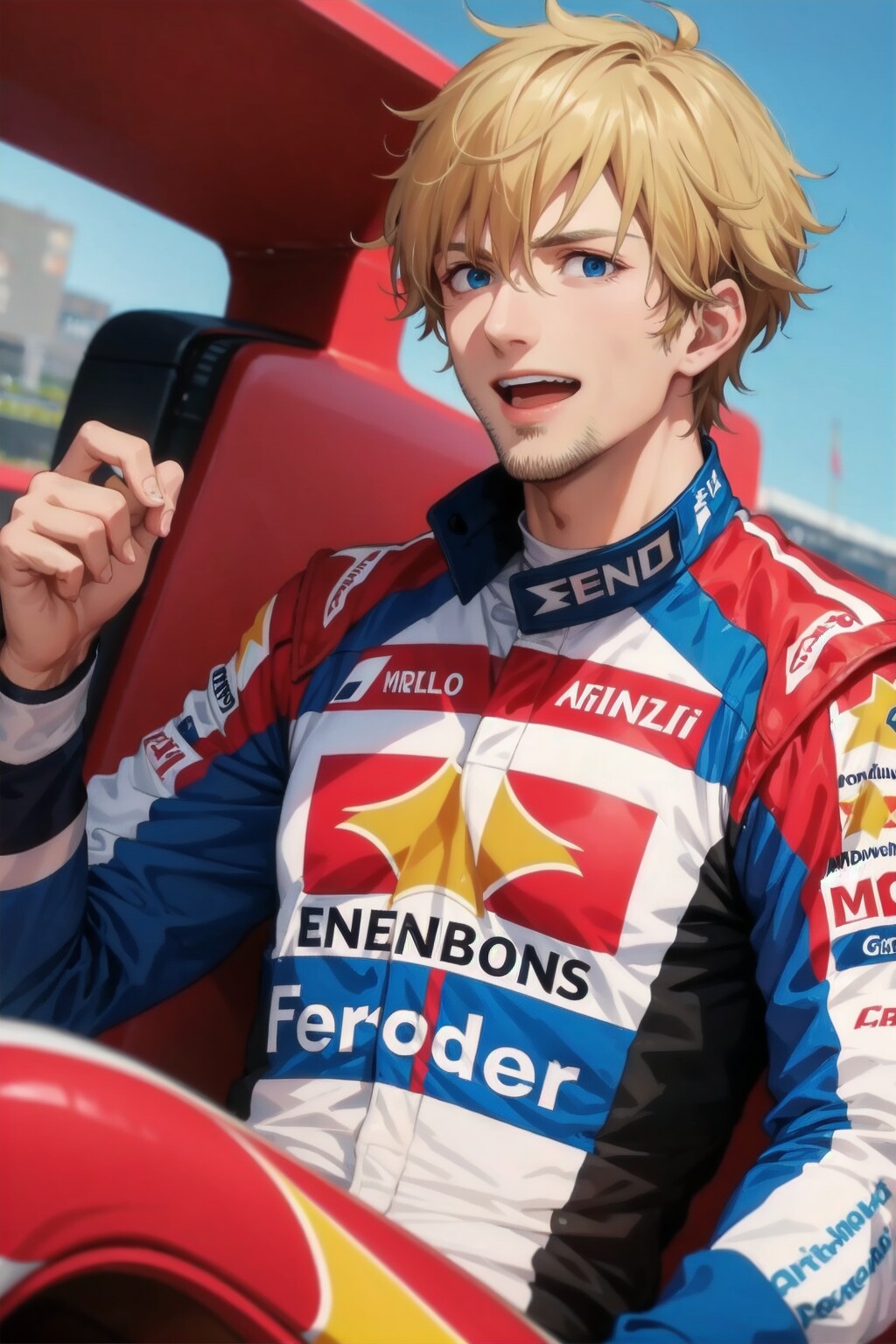 F1レーサーの男性
