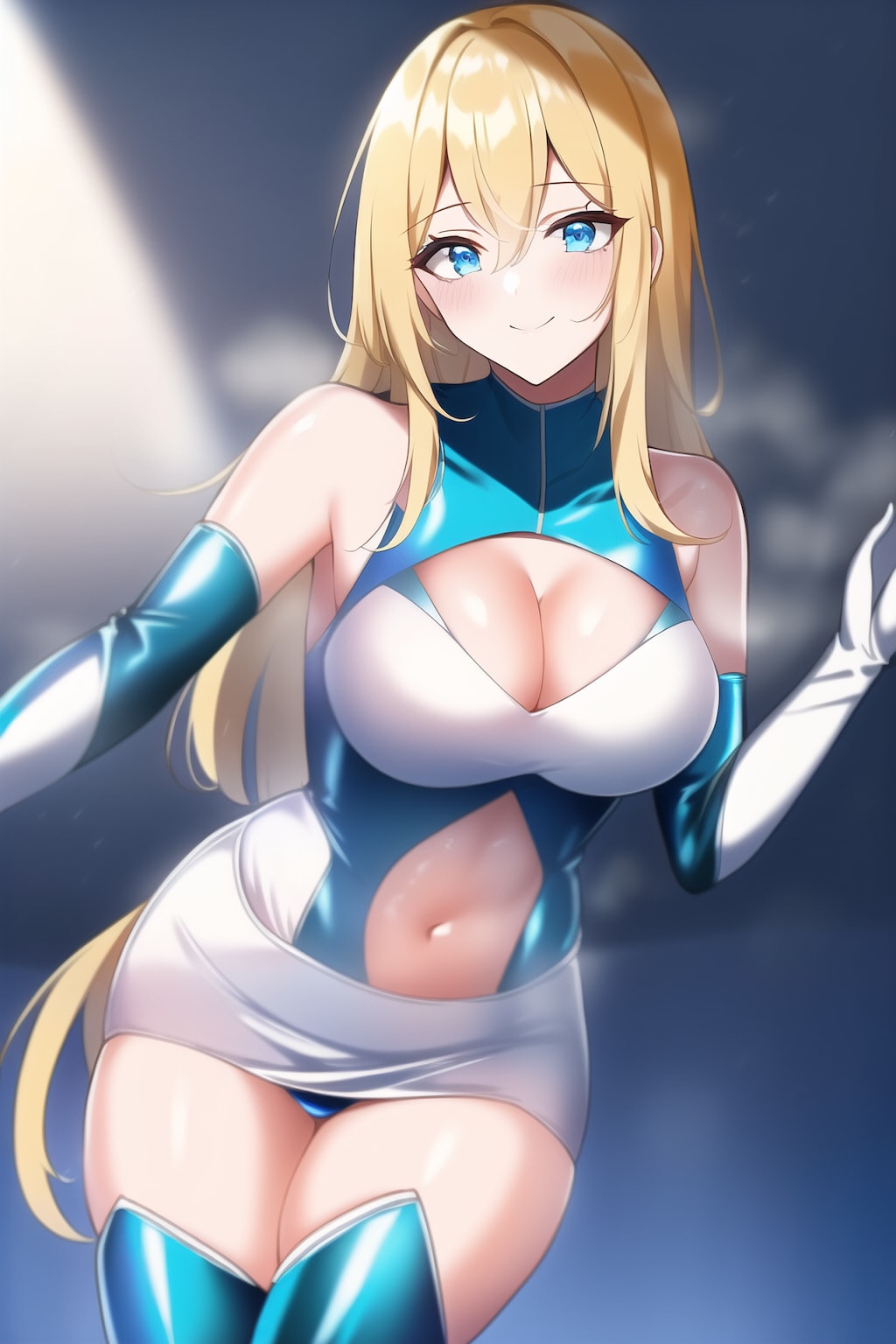 金髪ロング白青エナメルレースクイーンちゃん NovelAI試作