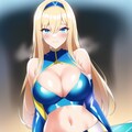 金髪ロング白青エナメルレースクイーンちゃん NovelAI試作 2枚目