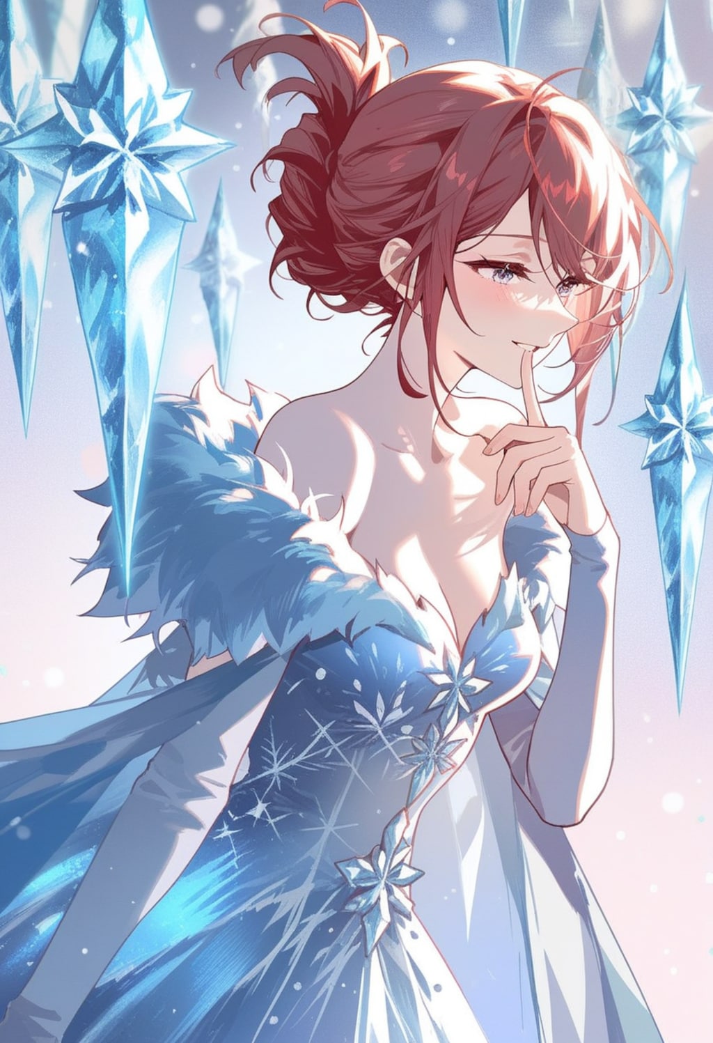 氷の結晶と美女
