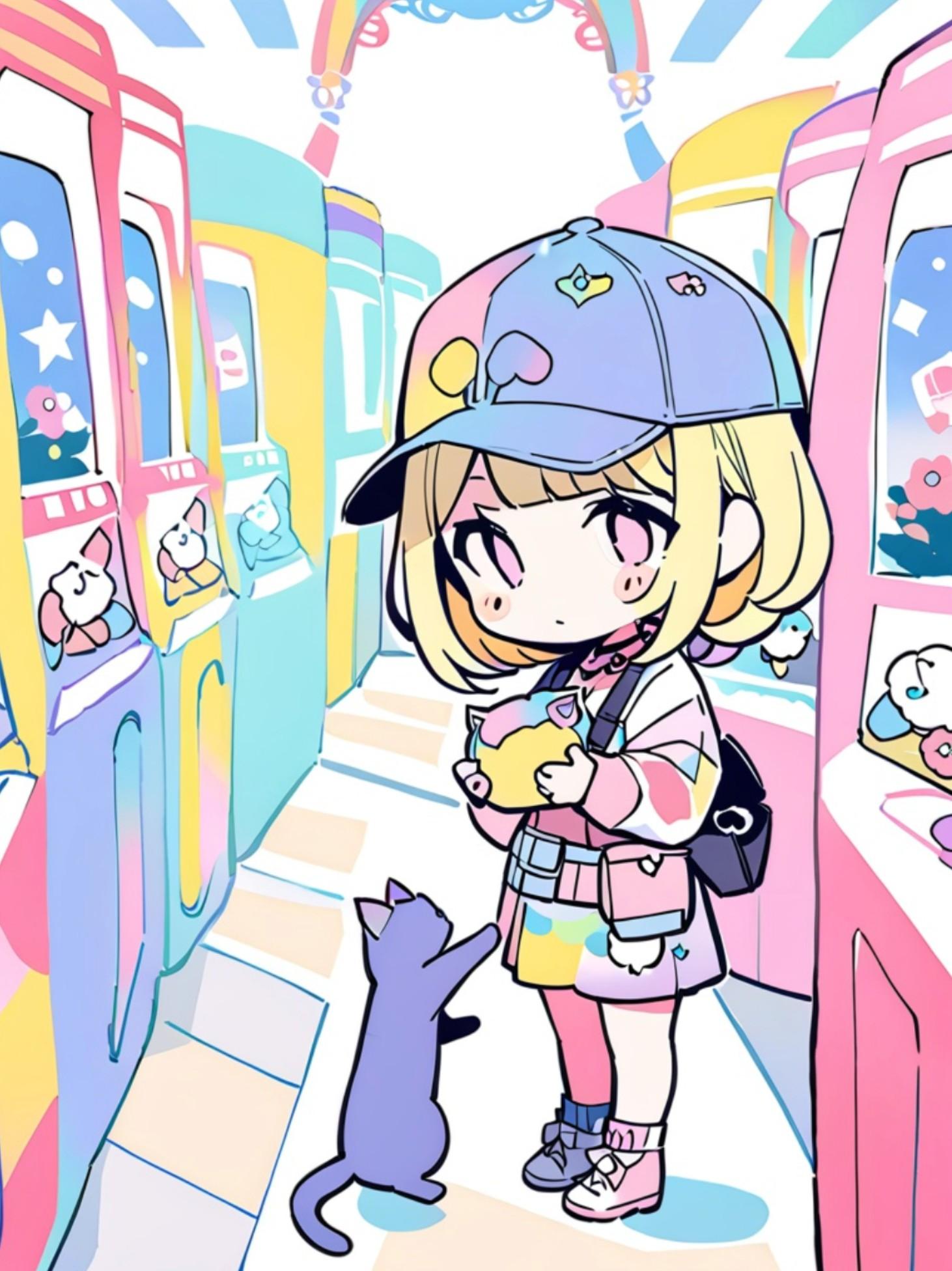 🧢と黄色髪ちゃん