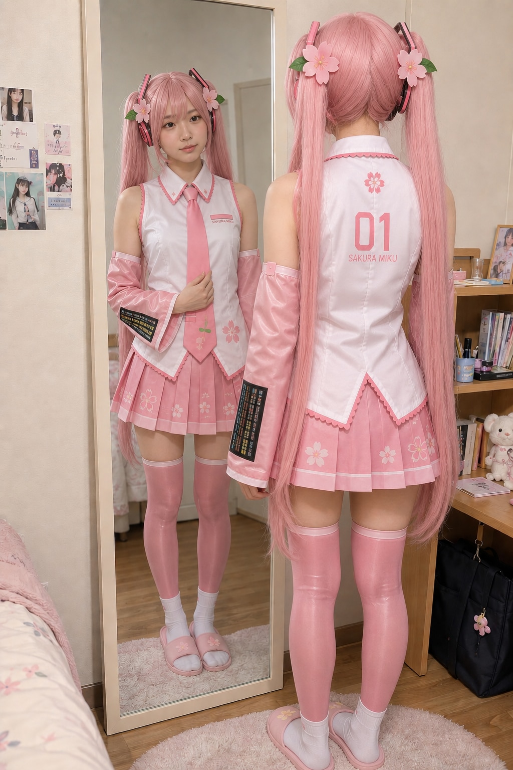 桜ミクのコスプレ１