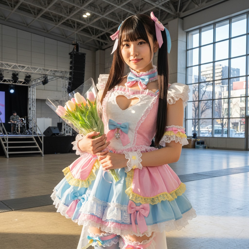 黒ツイさん。チューリップを贈る日 | の人気AIイラスト・グラビア