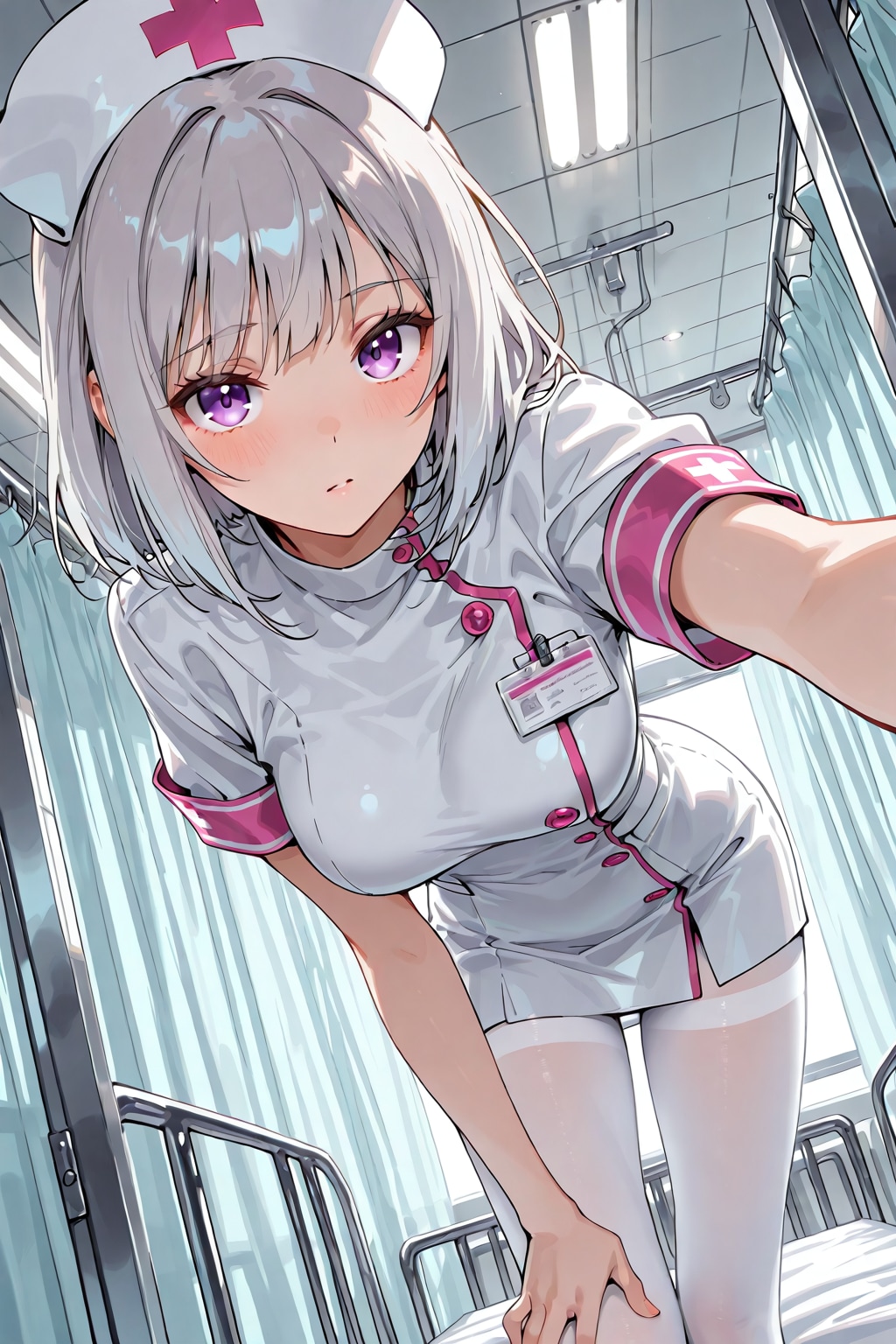 (1255)銀髪ちゃんナース