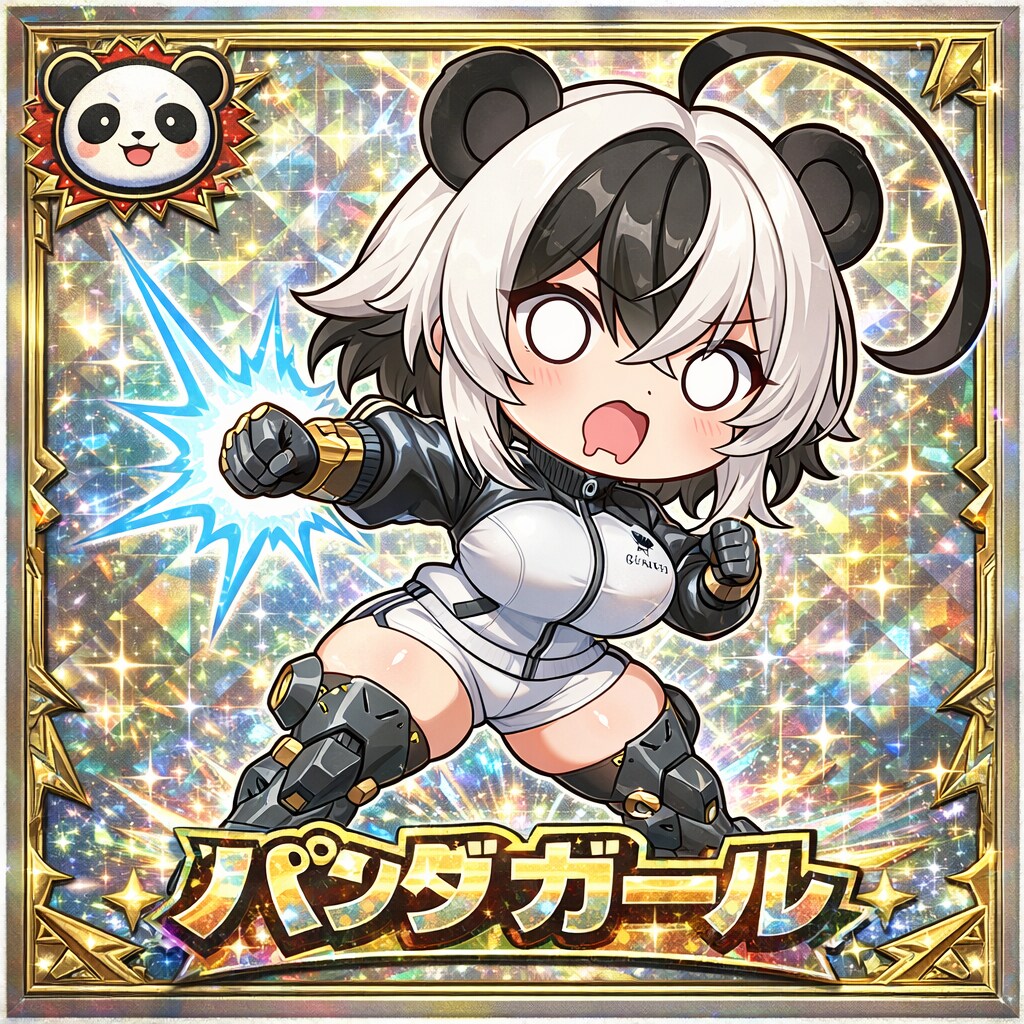 パンダガールAHO面シール・白黒同盟編