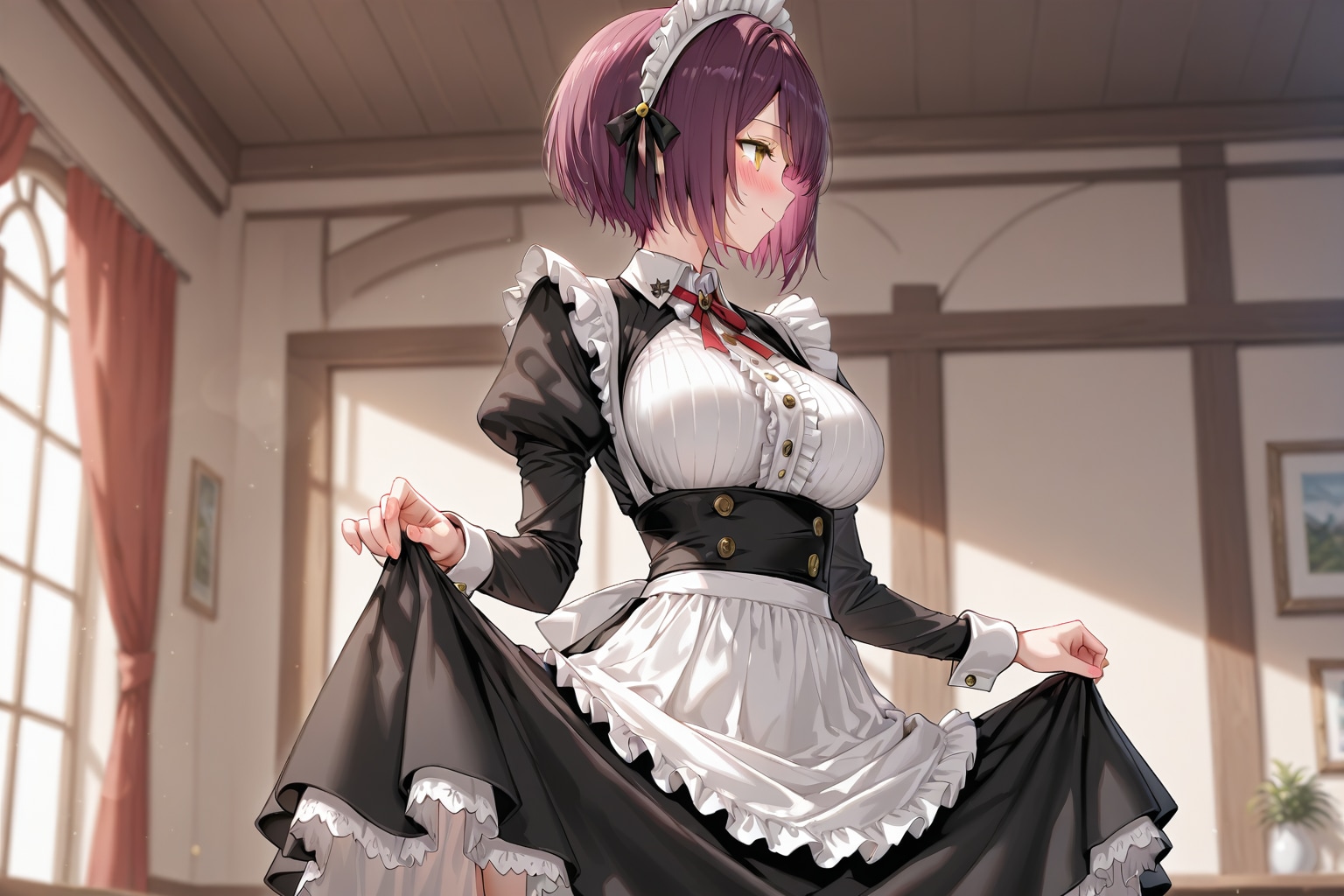 おはようございます（挨拶メイドの芽衣ちゃん） | の人気AIイラスト・グラビア