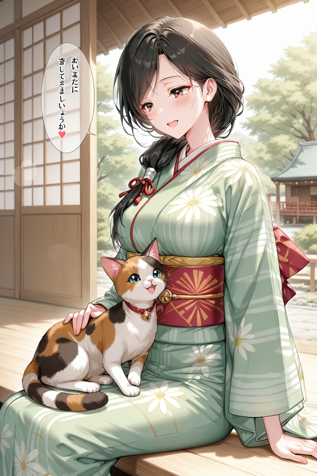 猫と会話する新妻・鈴音さん