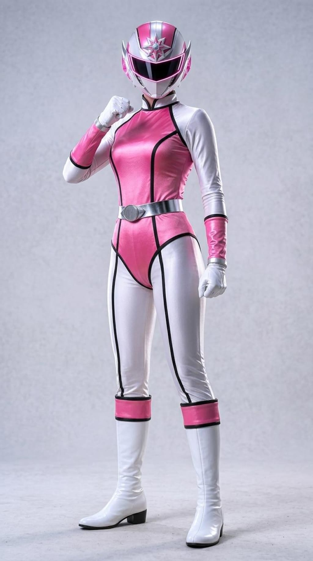 戦隊ヒロイン　私服とメットオン
