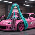初音ミクとS2000のドリ車 4枚目