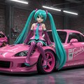 初音ミクとS2000のドリ車 2枚目