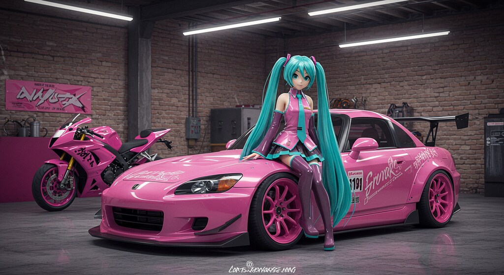 初音ミクとS2000のドリ車