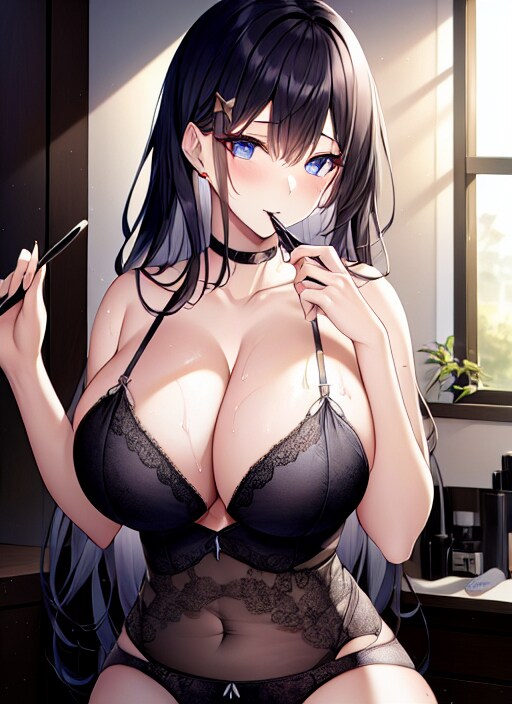 お化粧中