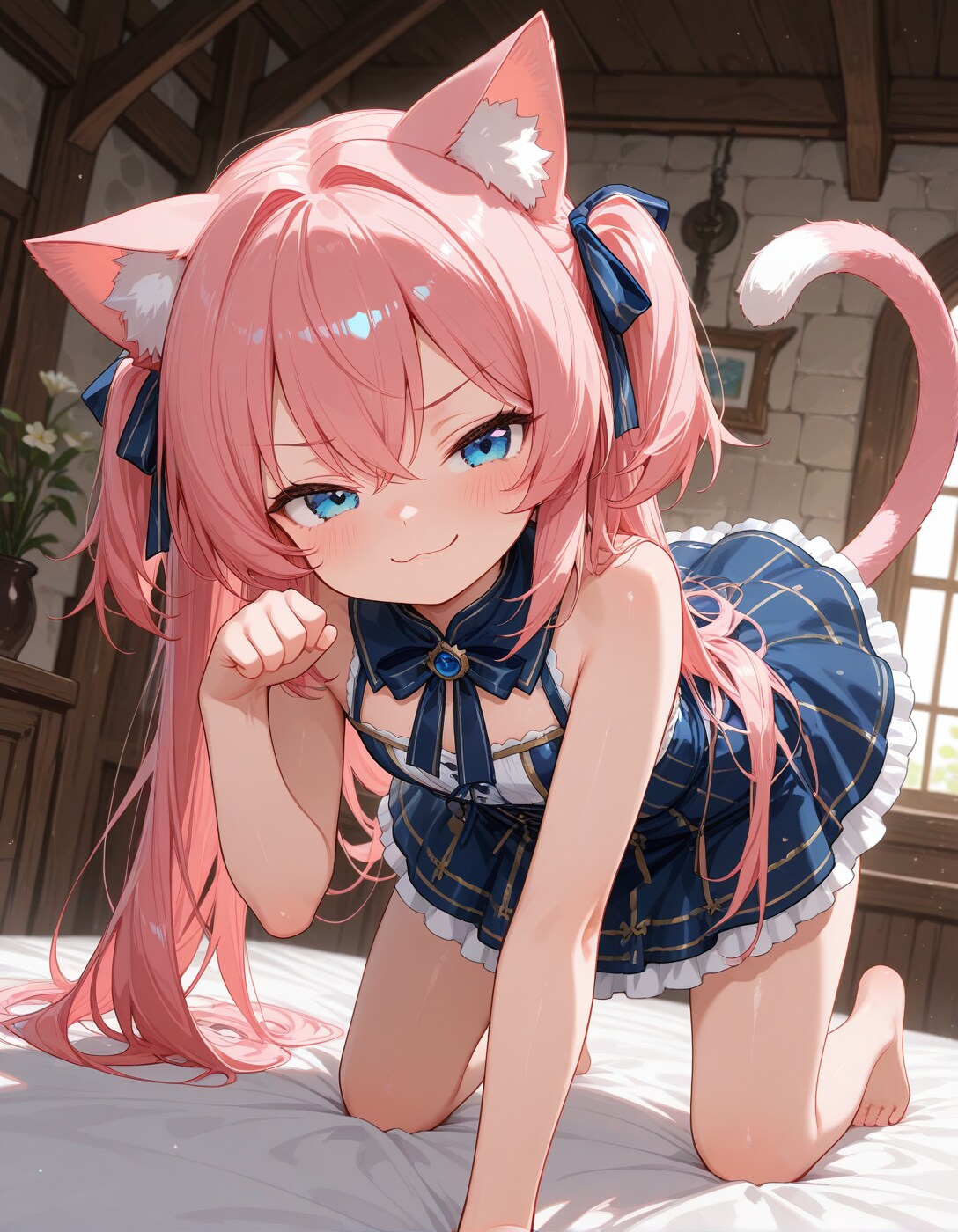 メスガキ風ネコ耳娘でにゃんこポーズฅ^•ω•^ฅ💕