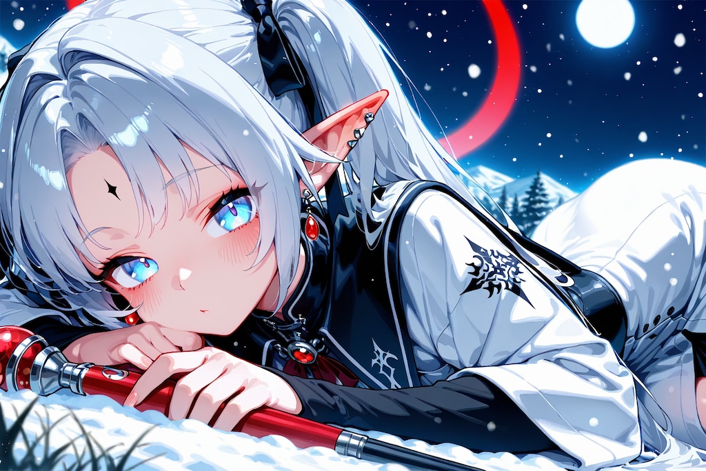 某アニメの銀髪魔法使い（ゴシック調）