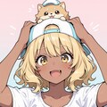 わんことキャップ帽と女の子 2枚目