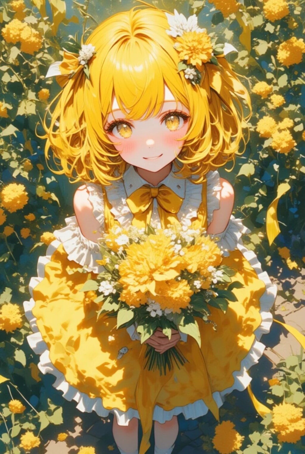 お花とユイちゃん