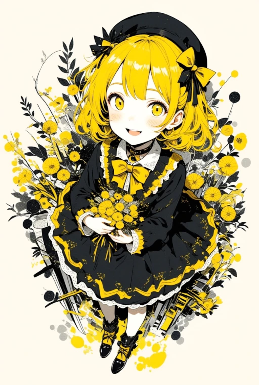 お花とユイちゃん