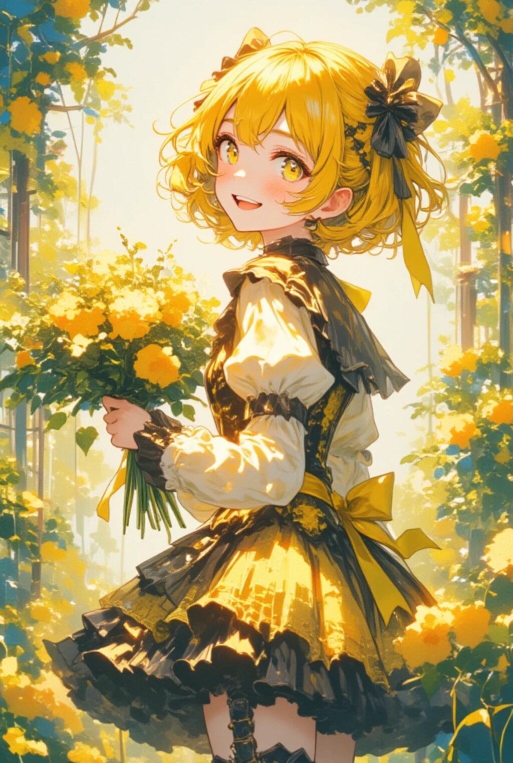 お花とユイちゃん