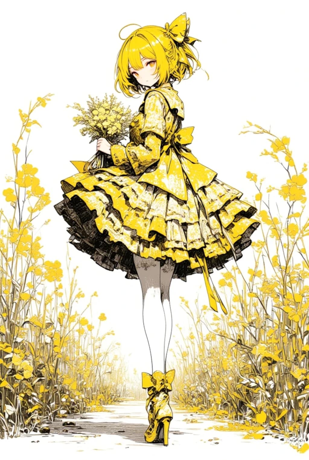 お花とユイちゃん