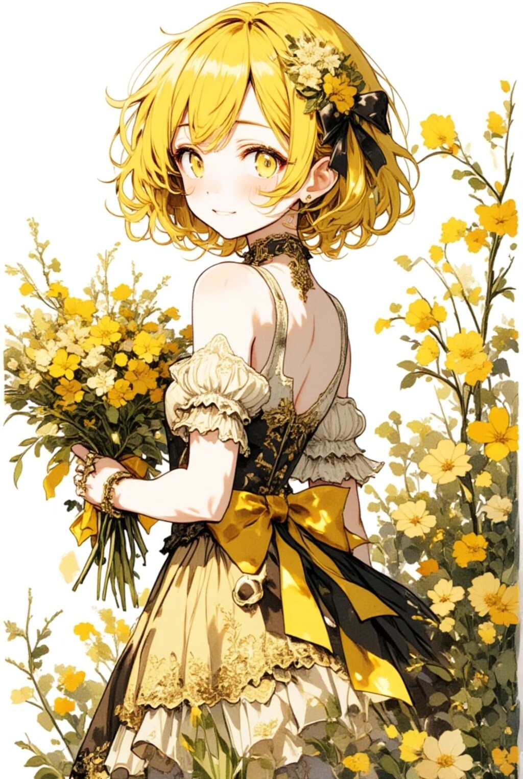 お花とユイちゃん