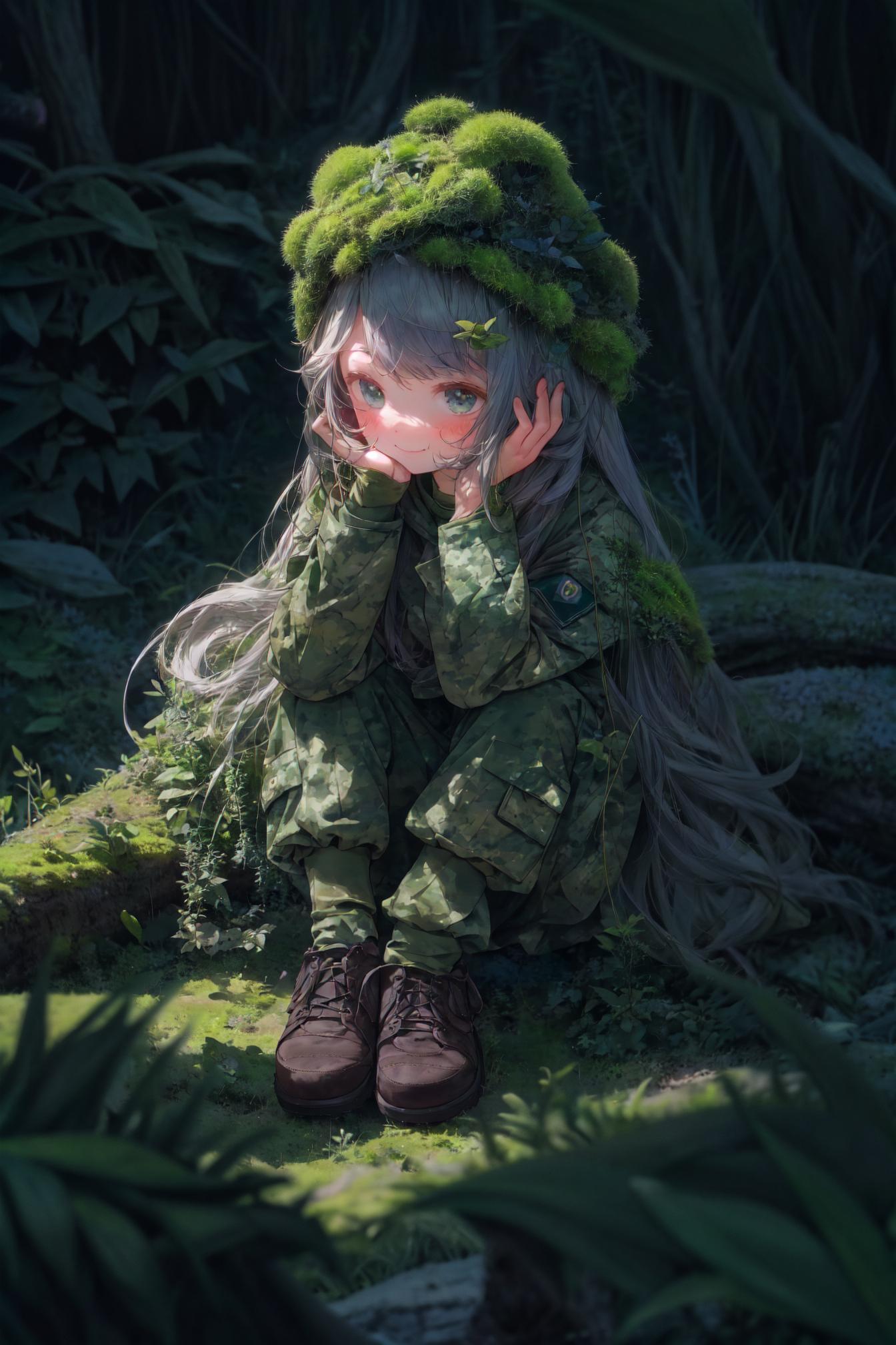 鬱蒼の迷彩ガール