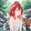 温泉と赤髪少女 3枚目