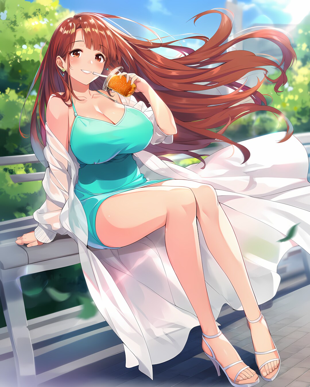 🌿公園のベンチでリラックス✨ノノカと午後ティー🍹