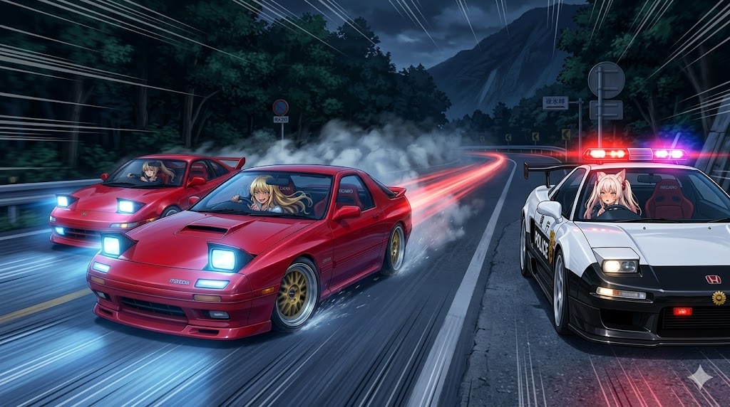 ポリス ミラさん❗NSXで出動だ❗SW 、FCを追え😁 | の人気AIイラスト・グラビア