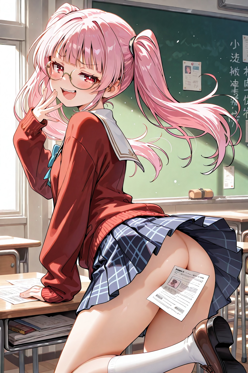ノーパンでテスト返し