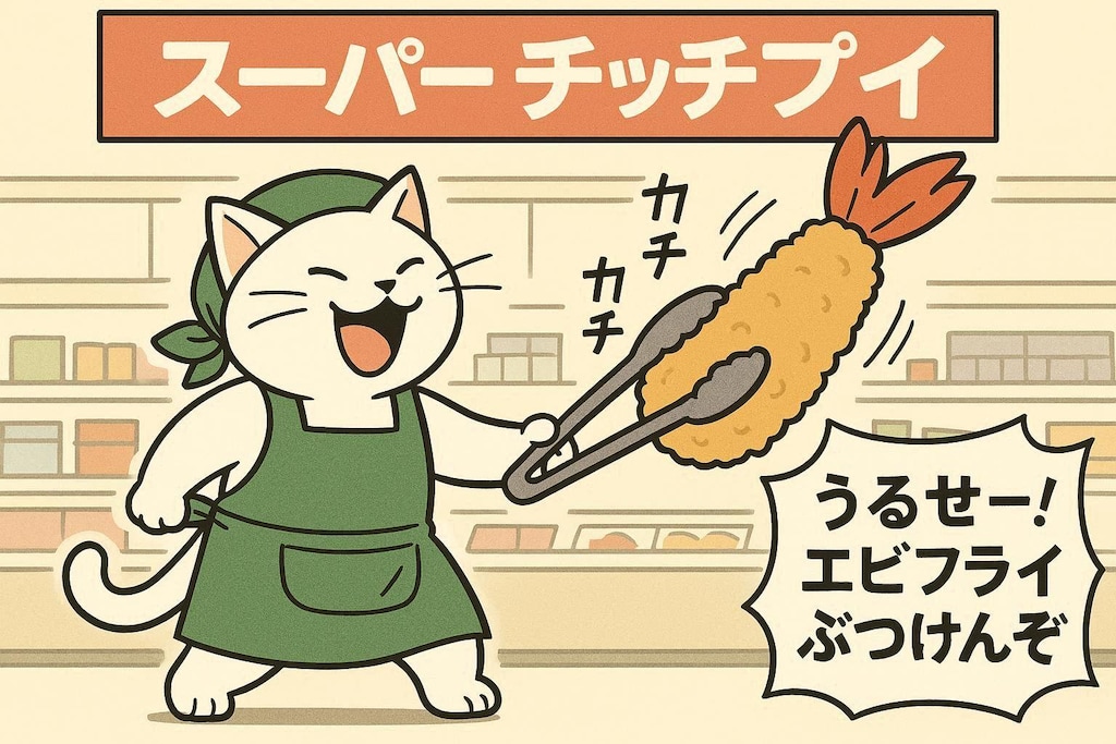 うるせえ、エビフライぶつけんぞ