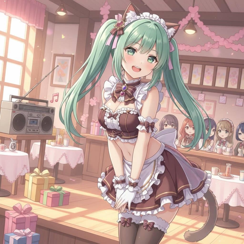 みどツイにゃん。バレンタインメイド | の人気AIイラスト・グラビア