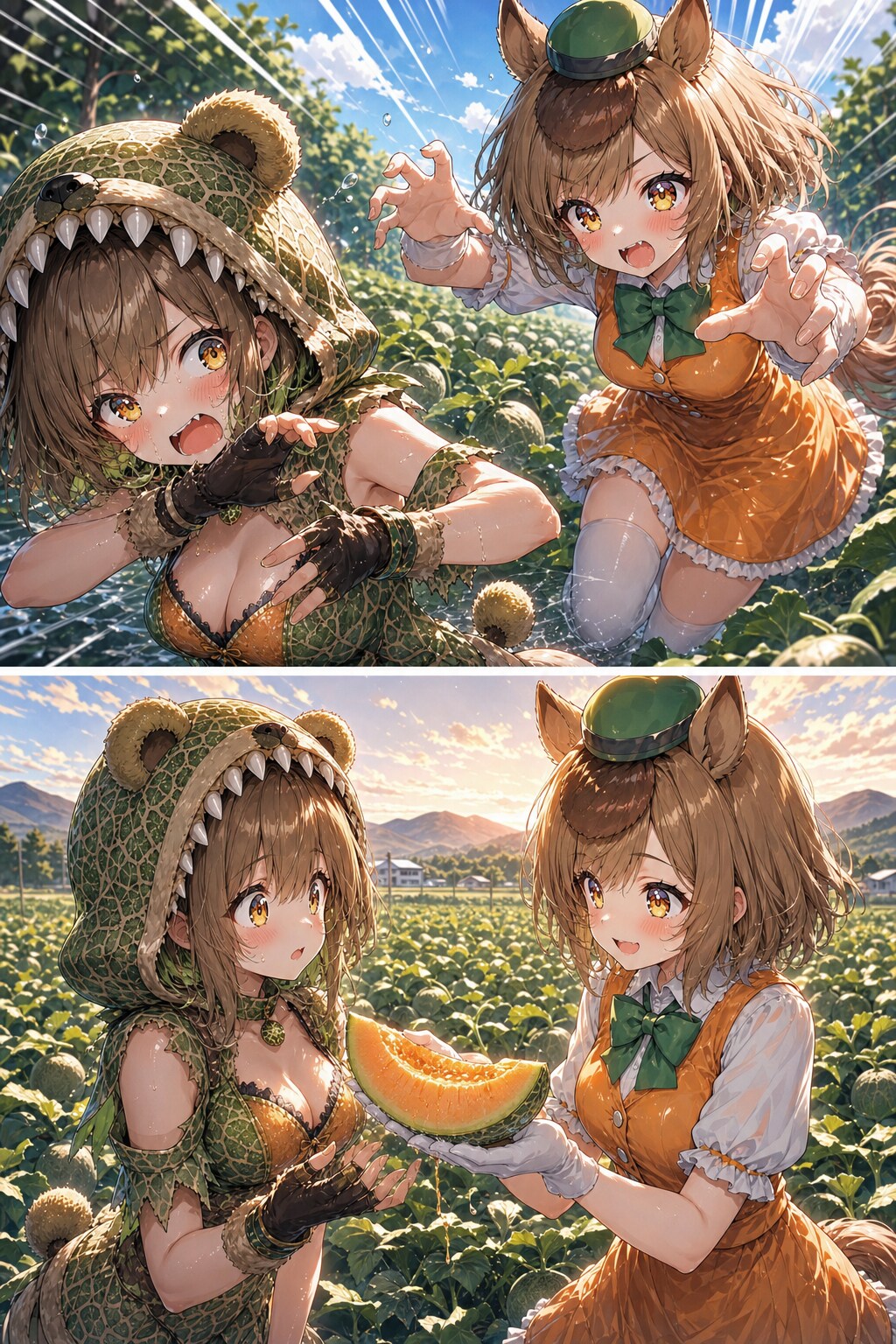 メロン畑で捕まえて