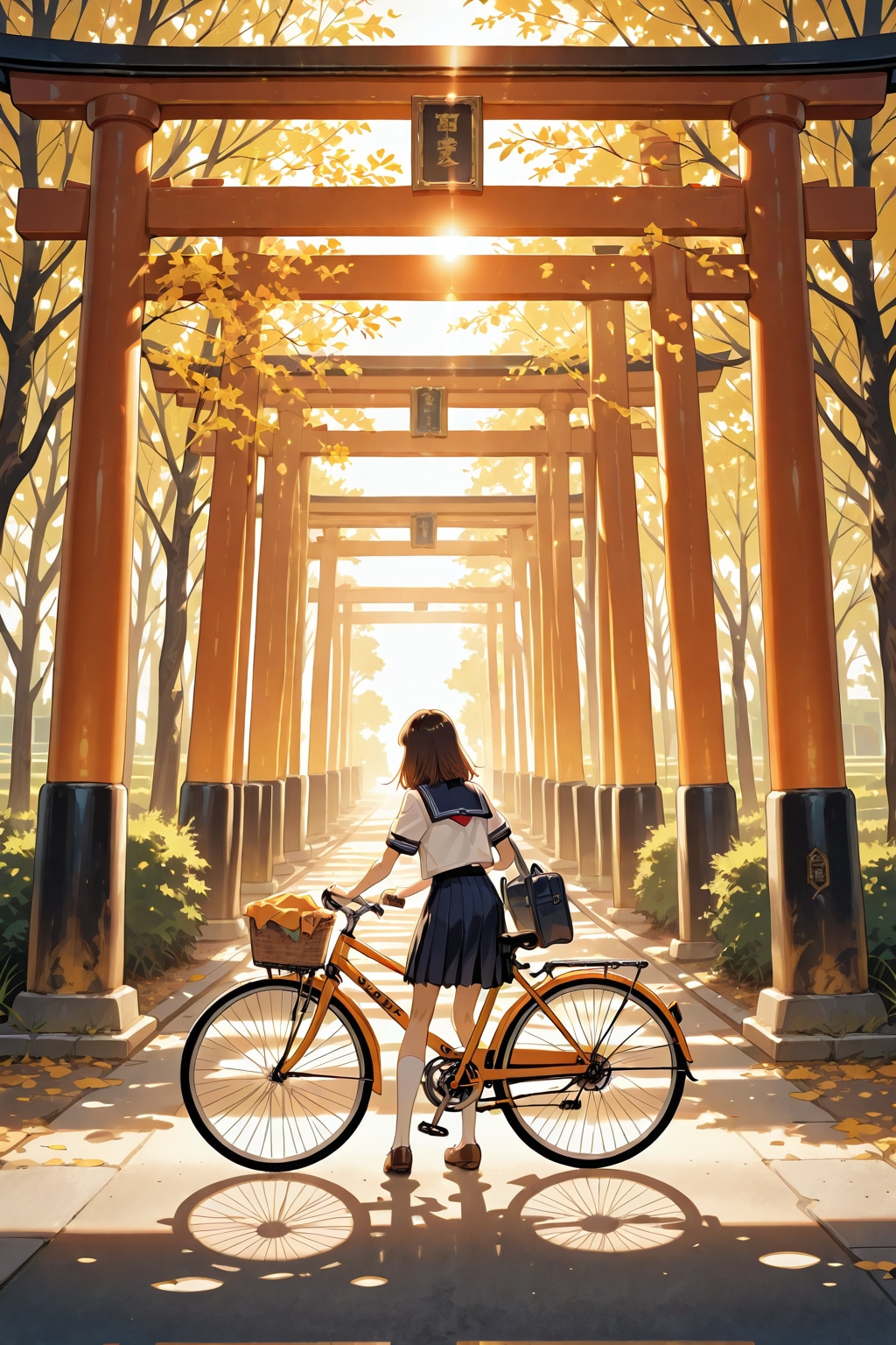 神々に見守られた通学路。