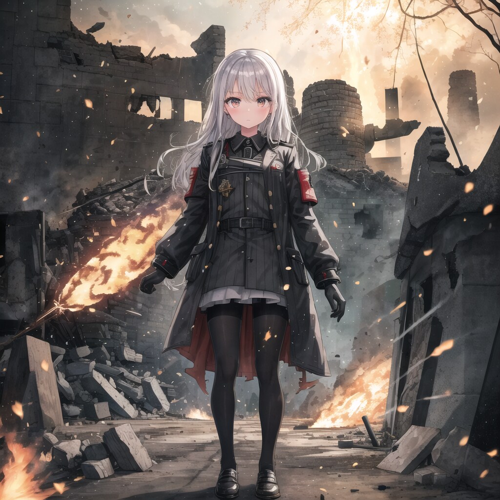 銀髪の軍服少女