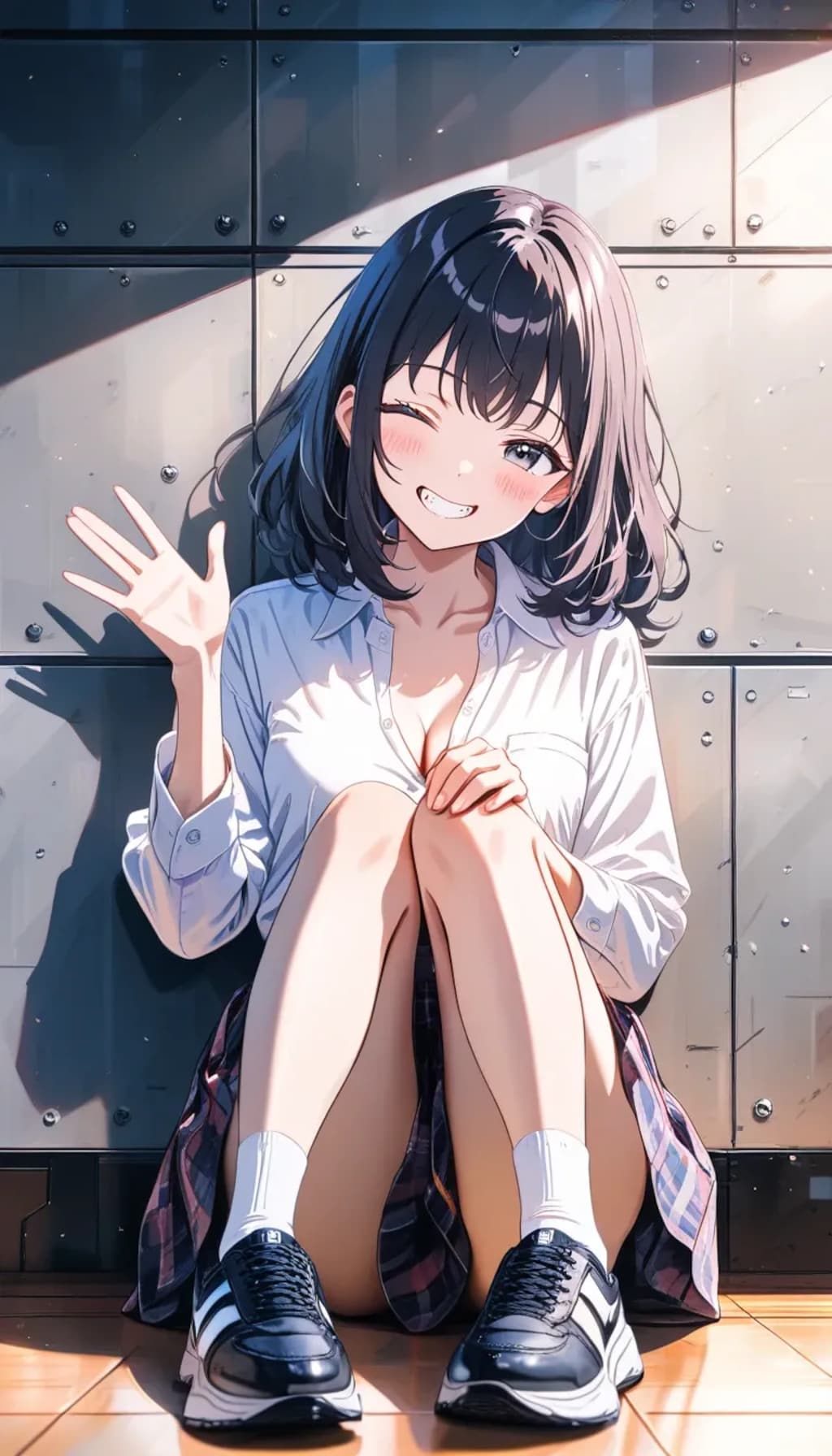 体育の時間『仮病は内緒ね？　あ、バスケがんばれー♡』チセ（清楚ギャル）