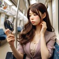 電車でお化粧直し 7枚目