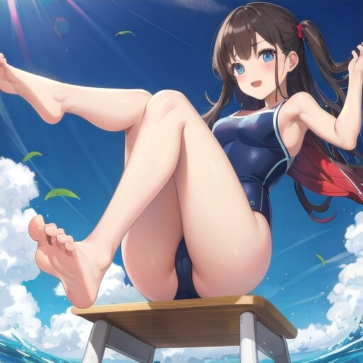 スクール水着足裏