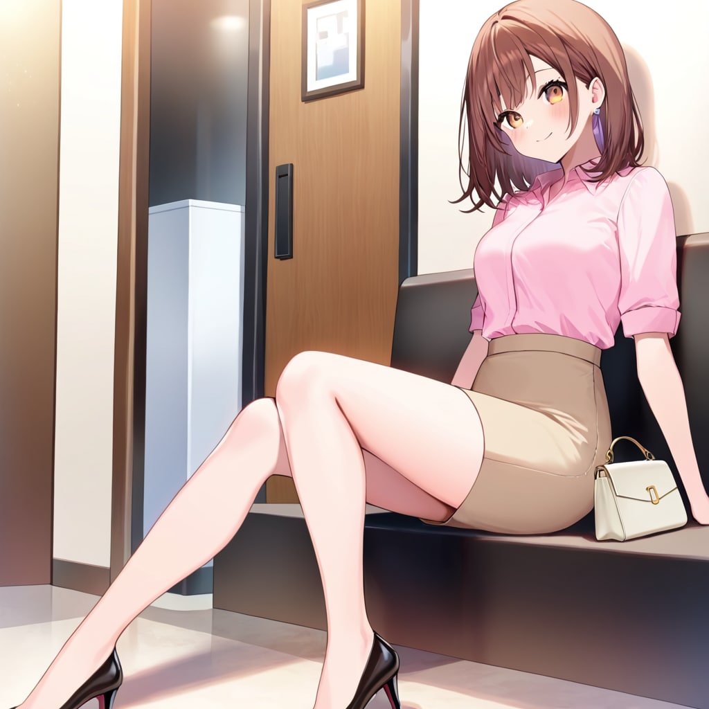 何かを待ってる社会人お姉さん