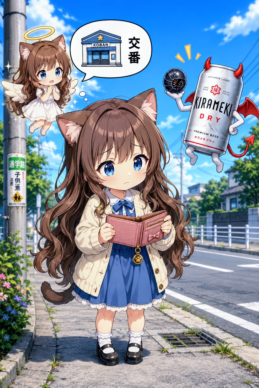 お財布を拾った小さな女の子