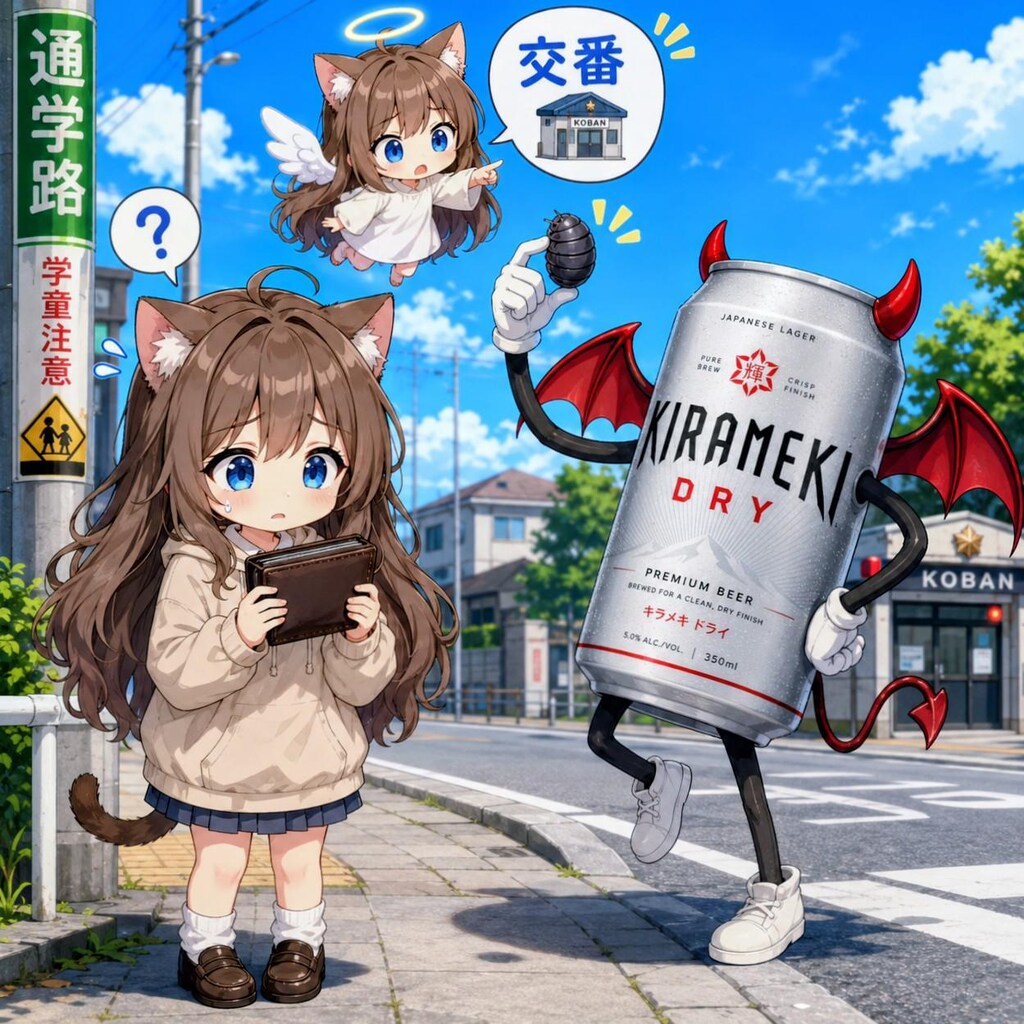 お財布を拾った小さな女の子